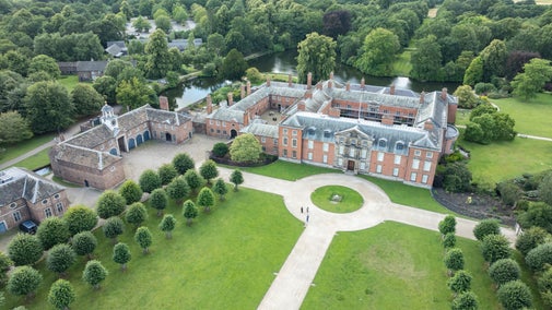 Aerial view of Dunham Massey, Cheshire.